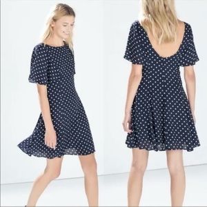 Zara Polka Dot Fit & Flare Dress